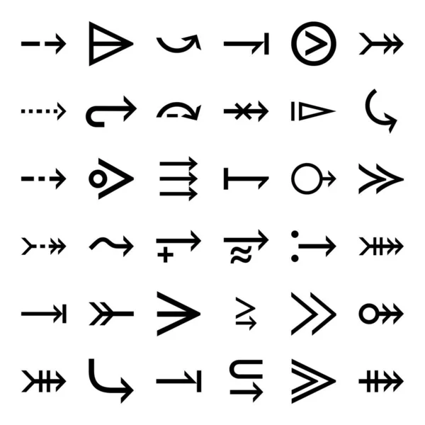 Set Arrow Icon Collection Different Arrows Sign Set Flat Icons — Stock Vector