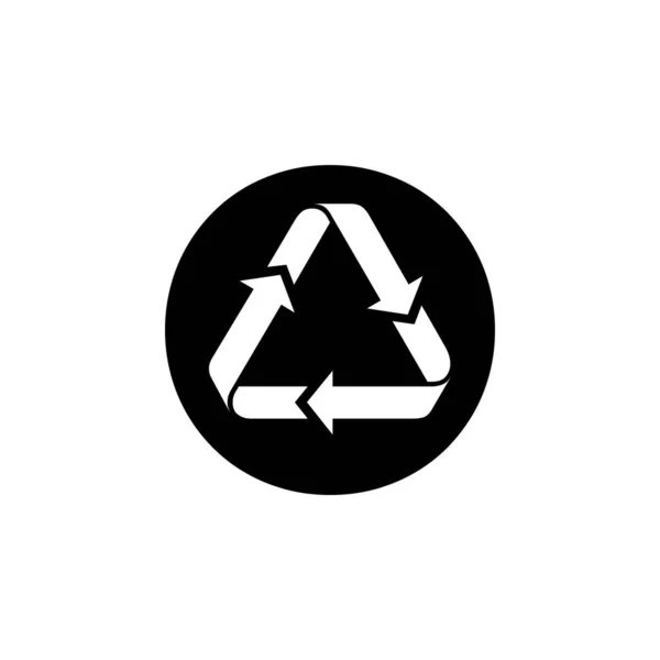 Pijl Recycling Vector Pictogram Geïsoleerd Plat Driehoekig Recycling Symbool Prullenbak — Stockvector