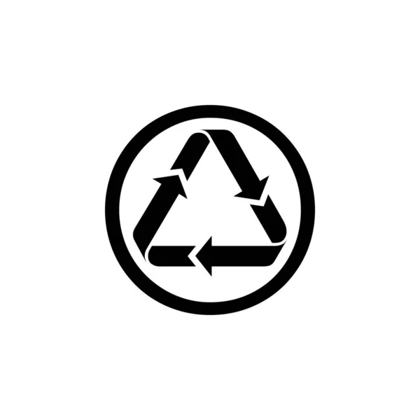 Arrow Recycling Wektor Ikona Izolowane Płaskie Trójkątny Symbol Recyklingu Recycle — Wektor stockowy