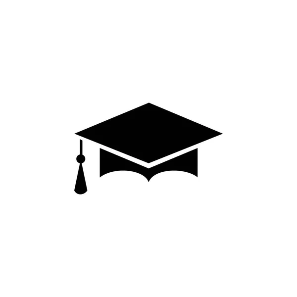 Icône Chapeau Graduation Isolé Sur Fond Blanc Icône Chapeau Graduation — Image vectorielle