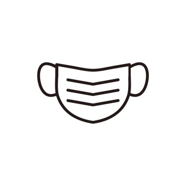 yüz maskesi ikon vektörü. Yüz maskesi simgesi beyaz arkaplanda izole edildi. yüz maskesi simgesi moda ve logo, web, uygulama, tasarım için modern yüz maskesi sembolü. yüz maskesi simgesi basit işareti.