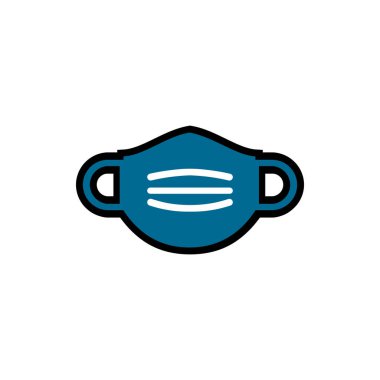 yüz maskesi ikon vektörü. Yüz maskesi simgesi beyaz arkaplanda izole edildi. yüz maskesi simgesi moda ve logo, web, uygulama, tasarım için modern yüz maskesi sembolü. yüz maskesi simgesi basit işareti.