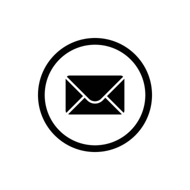 Beyaz arkaplanda zarf ya da posta simgesi izole edildi