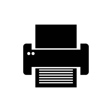 Yazıcı simgesi vektörü. Yazıcı simgesi beyaz arkaplanda izole edildi. Yazıcı simgesi basit ve modern. Uygulama, web ve tasarım için yazıcı simgesi vektör çizimi.