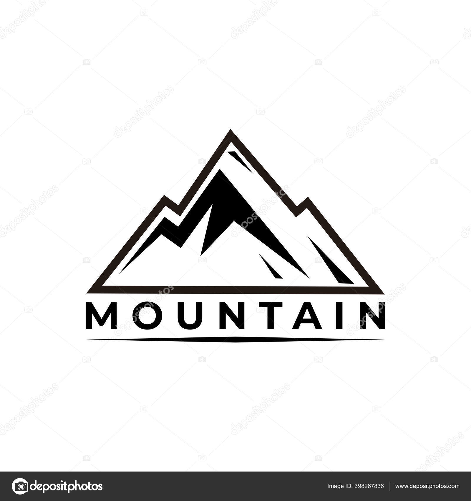 Mountain Icon Vector Mountain Icon Black White Background Mountain