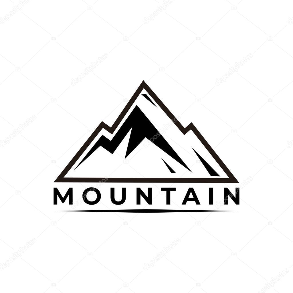 mountain icon vector. mountain icon black on white background. mountain hills icon simple and modern design. vector illustration of mountain hills.