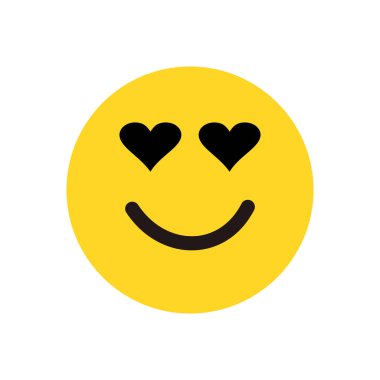 Beyaz arkaplanda Duygu Simgesi