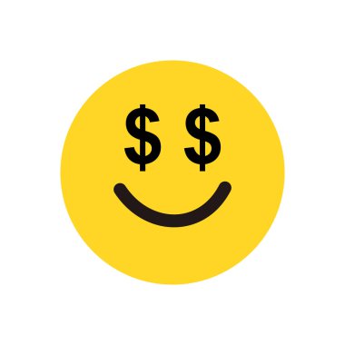 Beyaz arkaplanda Duygu Simgesi