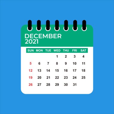 Aralık 2021 Takvimi. Takvim Aralık 2021. Aralık 2021 Takvim vektör çizimi. Duvar Masası Takvimi Vektör Şablonu, Basit Asgari Tasarım. Aralık 2021 Duvar Takvimi Şablonu.