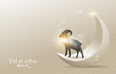 Kurban Bayramı Mübarek, Müslüman cemaati festivalinin arka plan tasarımı kutlaması.