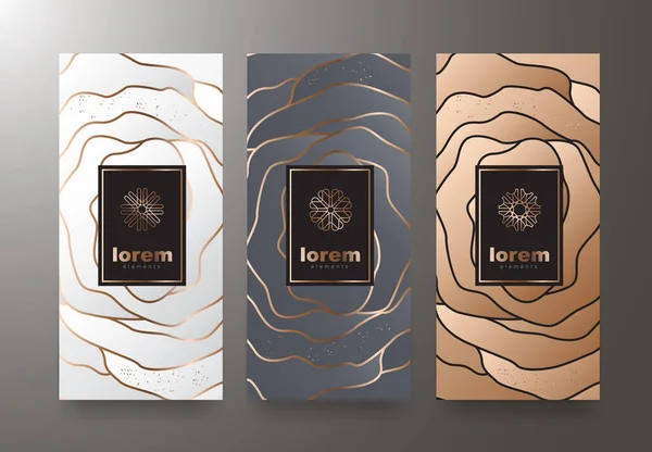 Ensemble Vectoriel Modèles Emballage Luxe Premium Products Logo Design Avec — Image vectorielle