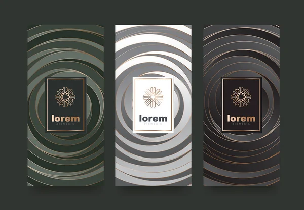 Ensemble Vectoriel Modèles Emballage Luxe Premium Products Logo Design Avec — Image vectorielle