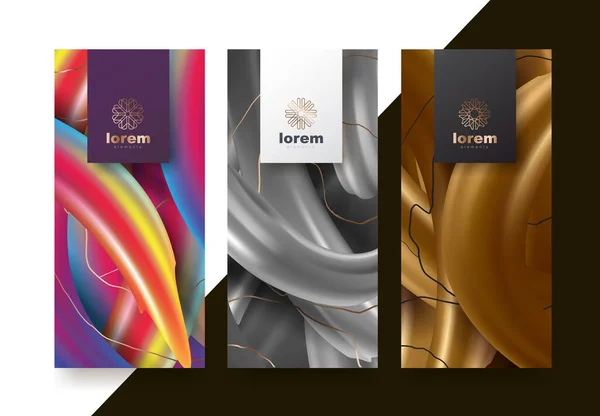 Ensemble Vectoriel Modèles Emballage Luxe Premium Products Logo Design Avec — Image vectorielle