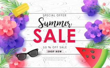 yaz indirimi afiş arkaplan tasarımı.