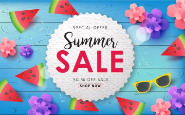 yaz indirimi afiş arkaplan tasarımı.