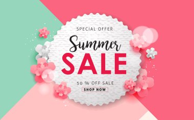 yaz indirimi afiş arkaplan tasarımı.