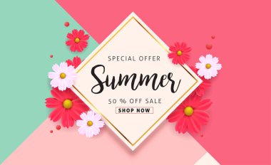 yaz indirimi afiş arkaplan tasarımı.