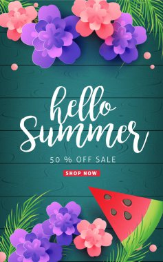 yaz indirimi afiş arkaplan tasarımı.