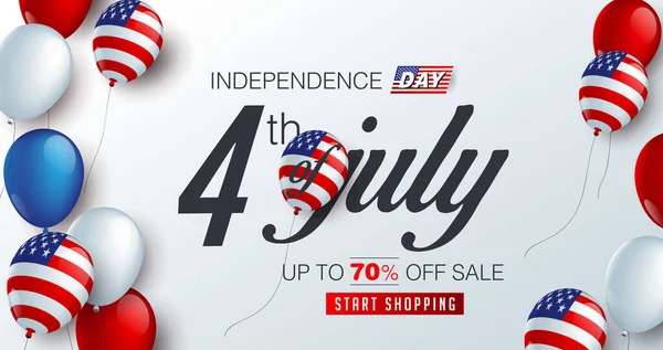 Självständighetsdagen Usa Försäljning Banner Mall — Stock vektor