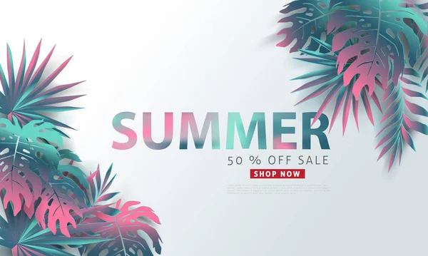 Sommerschlussverkauf Hintergrund Layout Für Banner — Stockvektor