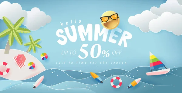 Sommer Verkauf Banner Hintergrund Design — Stockvektor