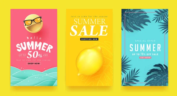 Verano Venta Banner Fondo Diseño — Vector de stock