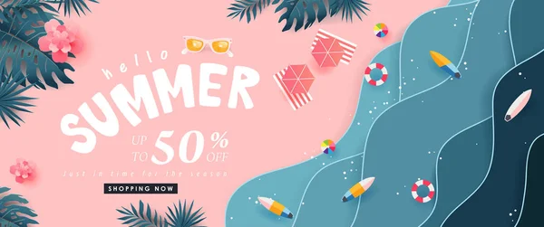 Verano Venta Banner Fondo Diseño — Vector de stock