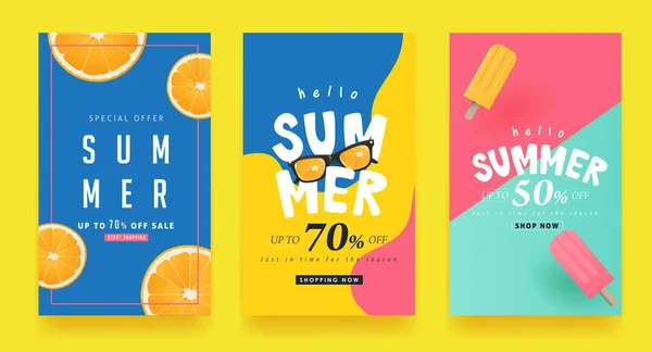 Verano Venta Banner Fondo Diseño — Vector de stock