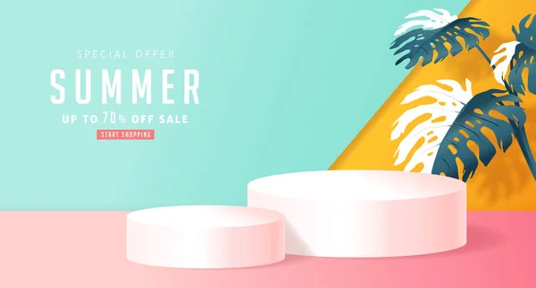 Sommer Verkauf Banner Hintergrund Design — Stockvektor