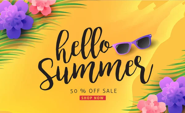 Sommer Verkauf Banner Hintergrund Design — Stockvektor