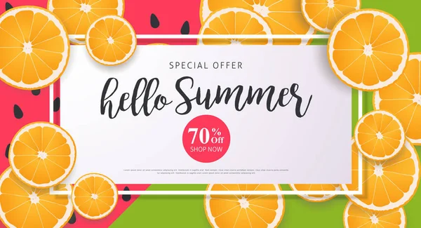 Sommer Verkauf Banner Hintergrund Design — Stockvektor