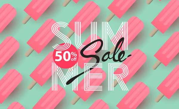 Sommer Verkauf Banner Hintergrund Design — Stockvektor
