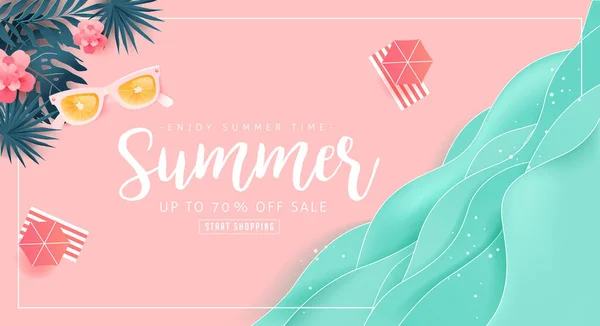 Summer Sale Banner Background Design — Stock Vector