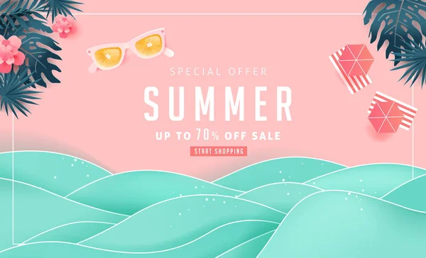 Sommer Verkauf Banner Hintergrund Design — Stockvektor