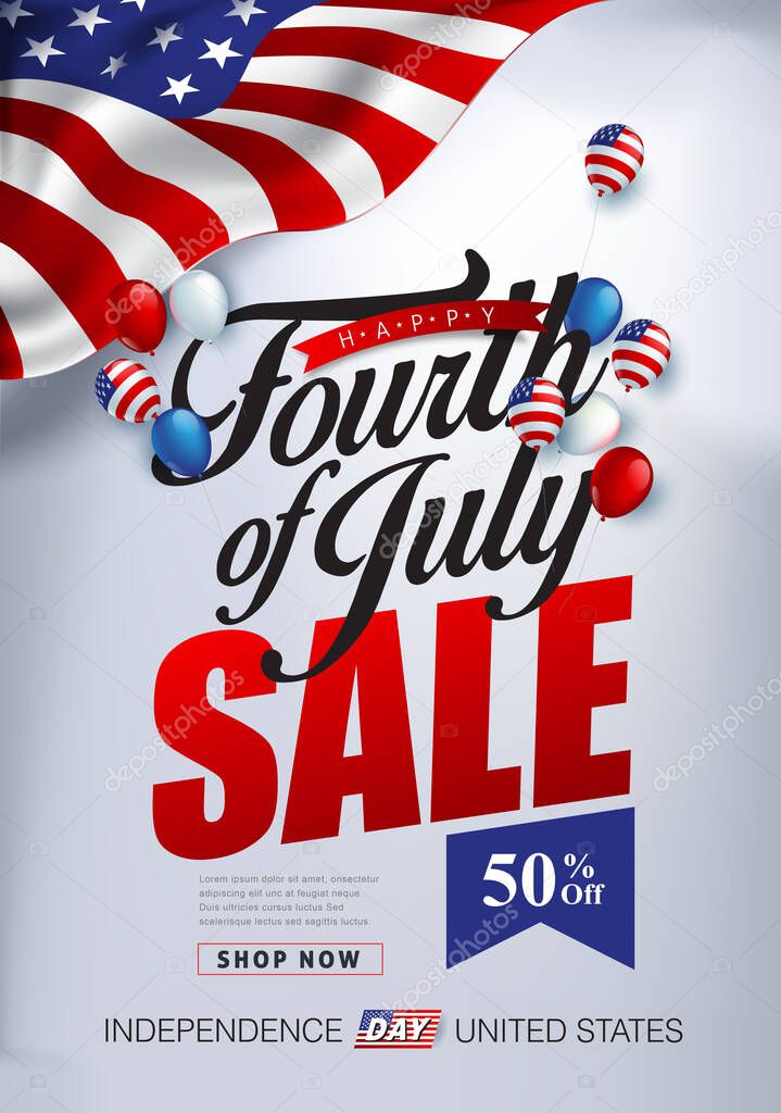 Independence day USA sale banner template