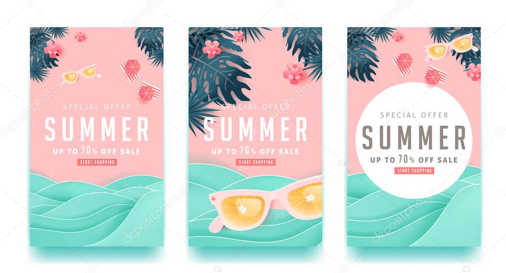 summer sale banner background design.