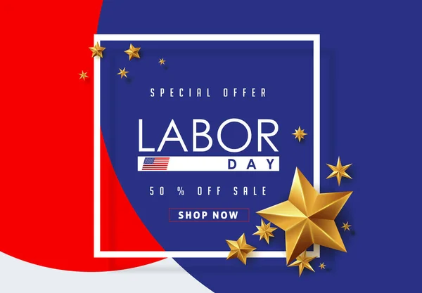 Labor Day Sale Promotion Advertising Banner Template American Labor Day — Stock Vector