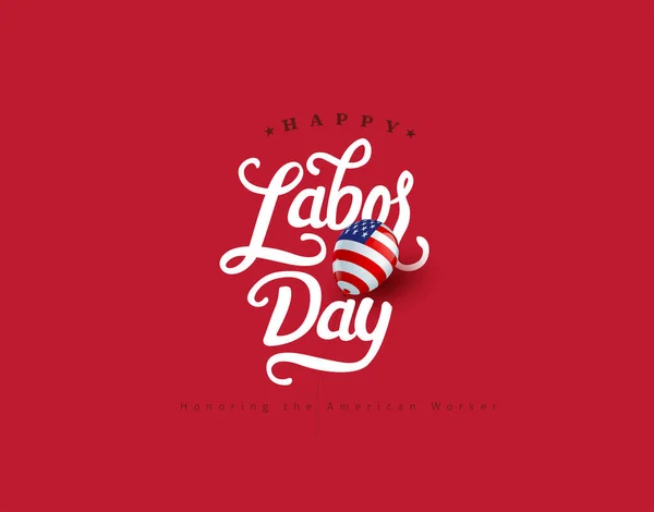 Happy Labor Day Hand Lettering Background Banner Template Vector Illustration — Stock Vector