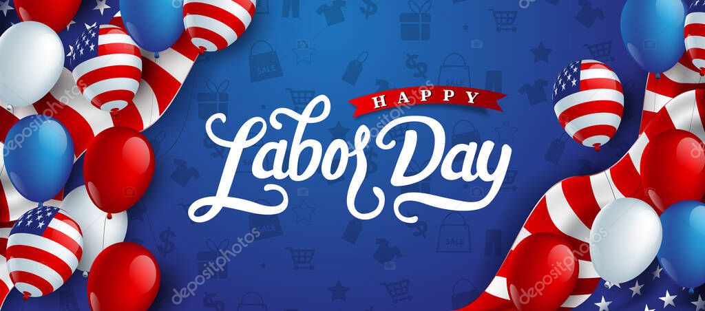 Happy labor day hand lettering background banner template.Vector illustration .