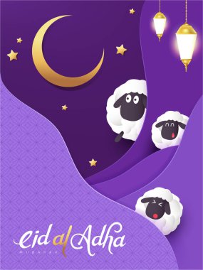 Kurban Bayramı Mübarek 'in Müslüman cemaat festivali geçmişi kutlaması.