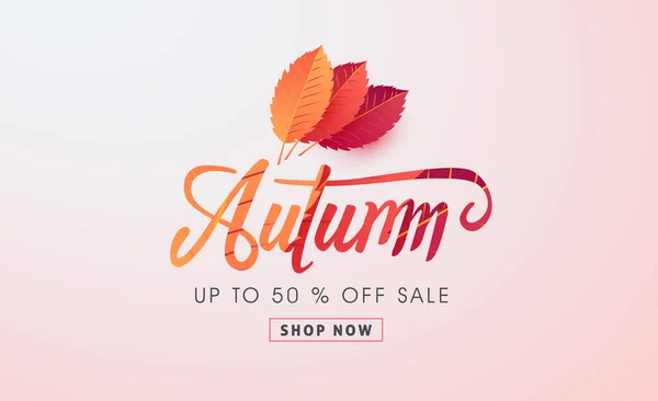 Diseño Fondo Venta Otoño Decorar Con Hojas Para Venta Compras — Vector de stock