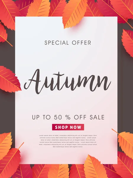 Diseño Fondo Venta Otoño Decorar Con Hojas Para Venta Compras — Vector de stock