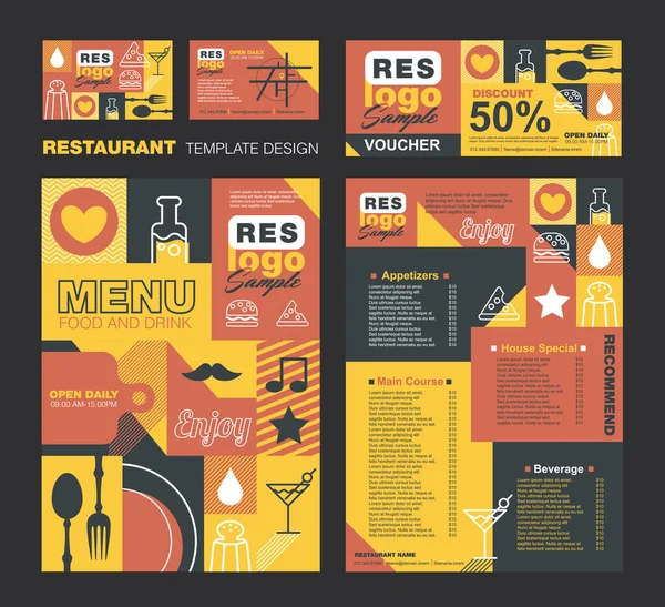 Modèle Conception Menu Restaurant — Image vectorielle