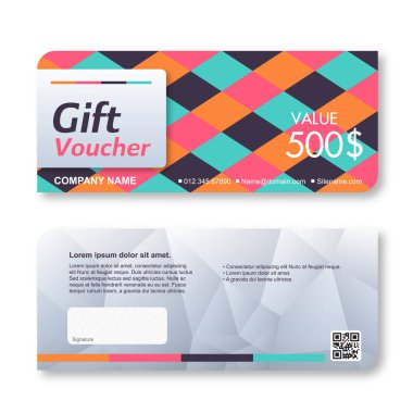 Lüks şablonlu hediye çeki indirim şablonu. Hediye kartı prim şablonu için vektör şablonu. Vektör illüstrasyonu.