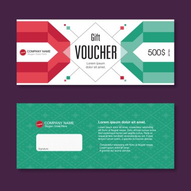 Lüks şablonlu hediye çeki indirim şablonu. Hediye kartı prim şablonu için vektör şablonu. Vektör illüstrasyonu.