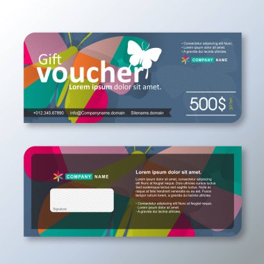 Lüks şablonlu hediye çeki indirim şablonu. Hediye kartı prim şablonu için vektör şablonu. Vektör illüstrasyonu.