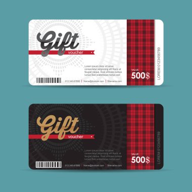 Lüks şablonlu hediye çeki indirim şablonu. Hediye kartı prim şablonu için vektör şablonu. Vektör illüstrasyonu.