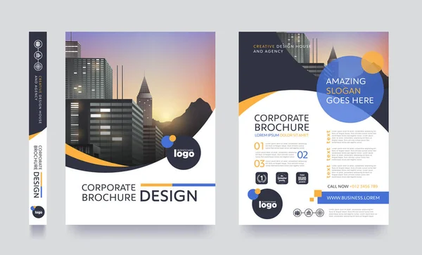 Dépliant Affiche Moderne Brochure Couverture Brochure Espace Mise Page Conception — Image vectorielle