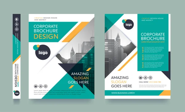 Folheto Panfleto Cartaz Moderno Folheto Cobrir Espaço Layout Design Para —  Vetores de Stock