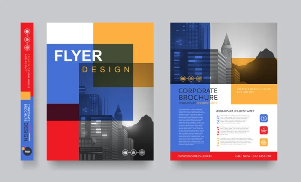 Modern Affisch Flygblad Broschyr Omslag Design Layout Utrymme För Foto — Stock vektor